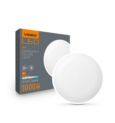 LED nødlys - for tak med bevegelsessensor, 230V, 3000 lm, maks 30 W