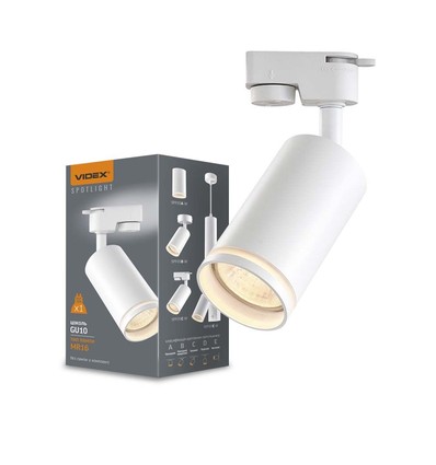 Skot armatur GU10 - spotskinne, hvit, 230V, maks 30W