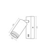 Kent spotlampe GU10 - veggmontert, svart, 230V, maks 30W