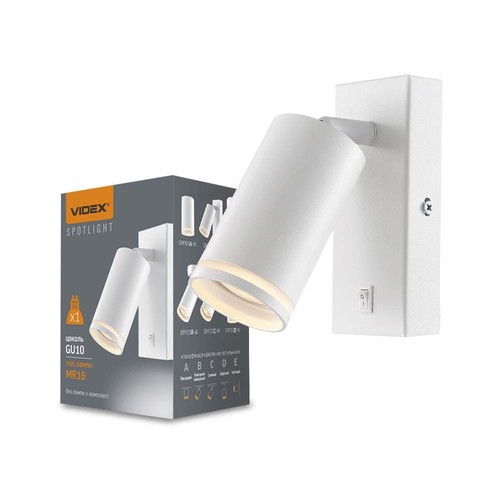 Kent spotlampe GU10 - veggmontert, hvit, 230V, maks 30W
