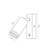 Kent spotlampe GU10 - veggmontert, hvit, 230V, maks 30W