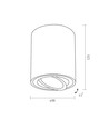 Takspotlampe - spenning: 230V, forbruk: maks 30