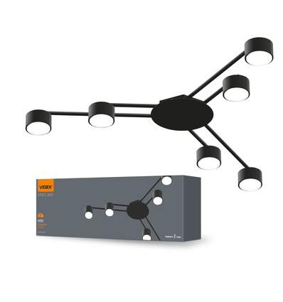 6x GX53 takmontert skinnespot - Sort, uten lyskilde, IP20, max 180W