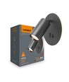 Veggfeste spotlampe - spenning: 230V, lysstyrke: 380, forbruk: 5W (baklys) + maks 30