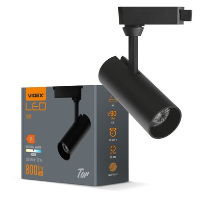 Tor spotlight 10W - svart, 230V, 800 lm, forbruk 10W