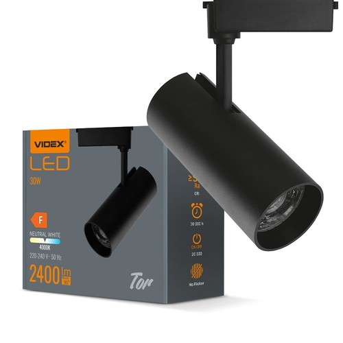 Tor skinnespot 30W - LED, svart, 230V, 2400lm