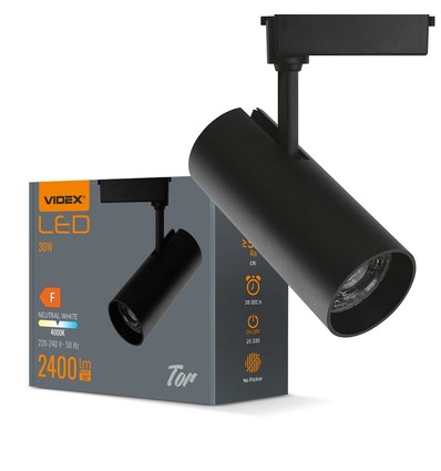 Tor skinnespot 30W - LED, svart, 230V, 2400lm