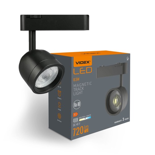 LED-lys - for magnetisk slankt skinnesystem, svart, lysstyrke 720, forbruk 8,5W