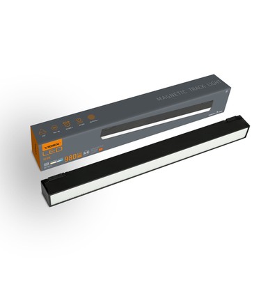 LED-lys - Magnetisk slankt skinnesystem, svart, lysstyrke 980 lm, forbruk 10,5W