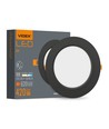 LED innbyggingsspot 6W - Rund, svart, nøytral hvit, 230V, 620lm, forbruk 6W