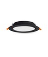 LED innbyggingsspot 6W - Rund, svart, nøytral hvit, 230V, 620lm, forbruk 6W