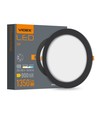 12W sort LED innfellingspanel - 1350lm, 4000K, Hull: Ø15 cm, 120 grader beam angle