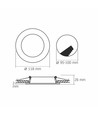 6W LED innfellingspanel - 4000K, 120°, Hull: Ø9,5-10 cm, Mål: 11,8 x 11,8 cm