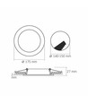 LED downlight 12W - rund, nøytral hvit, 230V, 1350lm