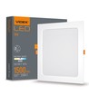 LED downlight 18W - firkantet, nøytral hvit, 230V, 2200lm, forbruk 18W