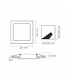 LED downlight 18W - firkantet, nøytral hvit, 230V, 2200lm, forbruk 18W