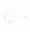 LED taklampe 12W - Firkantet, nøytral hvit, 230V, 1250lm