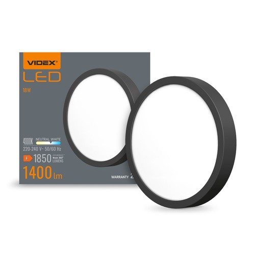 15W Ø19,2cm LED takpanel - 1400lm, 4000K, hvit kant, IP20 innendørs