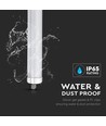 150cm 48W vanntett komplett LED-armatur, gjennomgangskoblet - 5760lm, 120lm/W, IP65