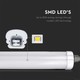 V-Tac vanntett 48W komplett LED armatur - 150 cm, 120lm/W, IP65, gjennomgangskobling, 230V