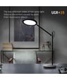 Tf15b bordlampe 20W - LED, dimbar, nøytral hvit, svart, 230V, 1450lm, forbruk 20W