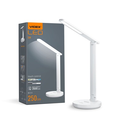 LED oppladbar bordlampe - hvit, forbruk: 5W