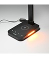 LED skrivebordslampe - med trådløs lading, svart, 230V, 700lm, 18W