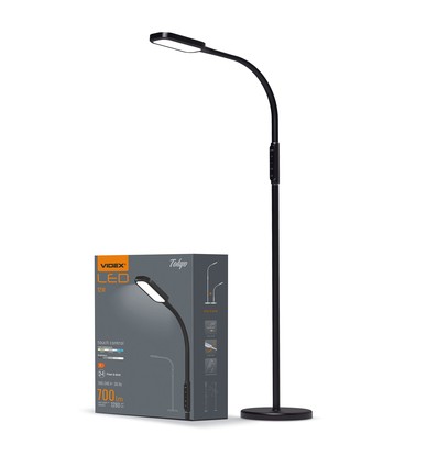 Tokyo 12W LED gulvlampe - Dimbar, svart, 230V