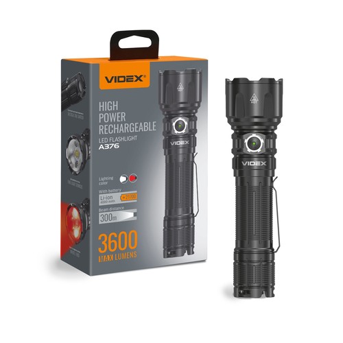 KRAFTIG Led lommelykt - 3600lm, 5000K, oppladbar, IP68, 20W
