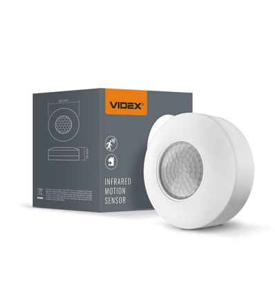 PIR sensor for tak/vegg, 360° - 1200W, IP20, hvit, rekkevidde 2-8m