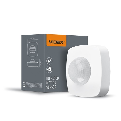 PIR bevegelsessensor og skumringsrelé, 1200W - 360 grader, IP54, hvit, rekkevidde 8m