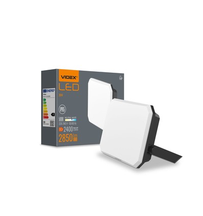 30W LED lyskaster, sort - 2850lm, IP65, 5000K, utendørs, arbeidslampe