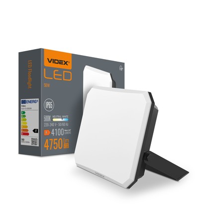 50W LED lyskaster - 4100lm, IP65, sort, utendørs, 5000K nøytral hvit