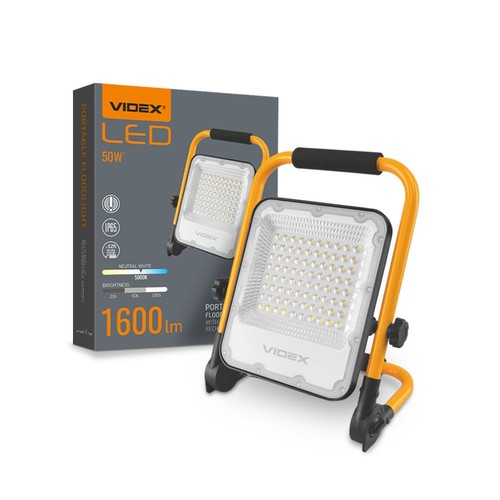 Emeka spotlys 50W - LED, oppladbar, flood, nøytral hvit