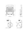 Emeka spotlys 50W - LED, oppladbar, flood, nøytral hvit