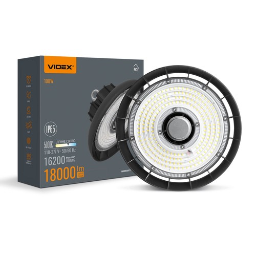 HB01 High Bay 100W - 5000K, 220V, svart, spenning: 230V, lysstyrke: 16200, forbruk: 100