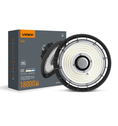 HB01 High Bay 100W - 5000K, 220V, svart, spenning: 230V, lysstyrke: 16200, forbruk: 100