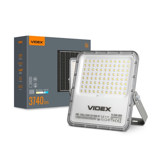 LED solcelleprojektør - 5000K