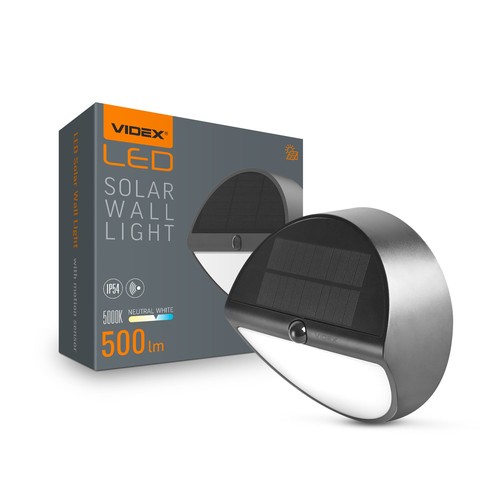 LED solcelle vegglampe - med bevegelsessensor, 5000K