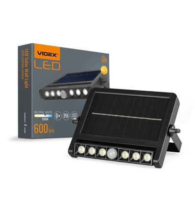 LED vegglampe - solcelle, med bevegelsessensor