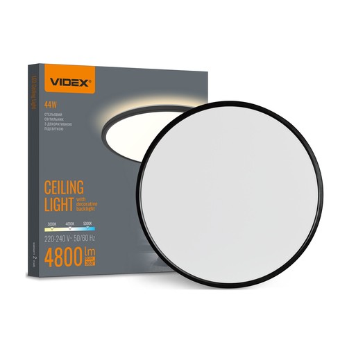 Taklampe 44W - CCT justerbar, 220V, svart, spenning 230V, lysstyrke 4800, forbruk 44