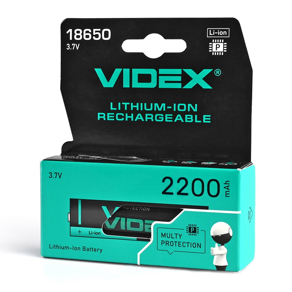 18650-P litium-ion batteri – 2200mAh, med termisk beskyttelse