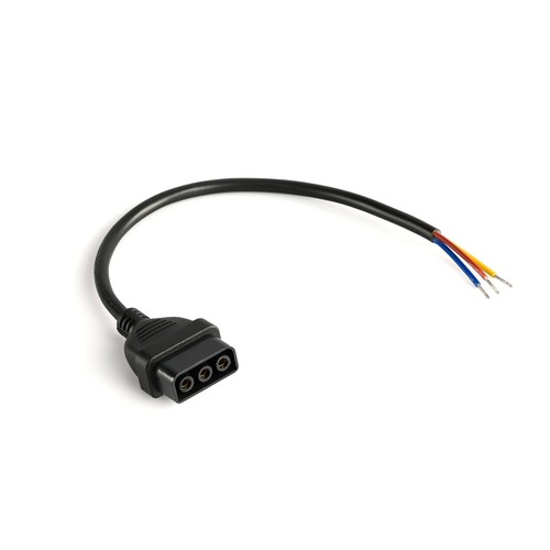 30cm strømkabel til LED armaturer - Sort, 300mm kabel, max 1000W, innendørs