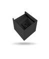 6W firkantet vegglampe med opp/ned lys - IP54, sort, 2700K, justerbar spredning, inkl. lyskilde