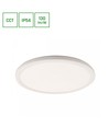 24W Nymphea Flat Duo LED taklampe - CCT, 130lm/W, IP54, Ø29,2cm, hvit kant