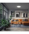 24W Nymphea Flat Duo LED taklampe - CCT, 130lm/W, IP54, Ø29,2cm, hvit kant