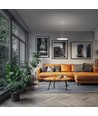 36W Nymphea Flat Duo LED taklampe - 130lm/W, IP54, Ø40cm, CCT, hvit kant, inkl. lyskilde