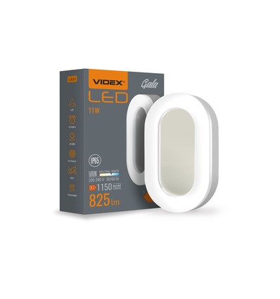 Oval Sensor Vegglampe m/PIR – 11W, IP65, IK07, 5000K, Hvit