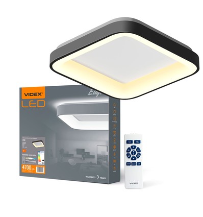 Edge taklampe 72W - LED, svart, 230V, 7500lm, forbruk 72W