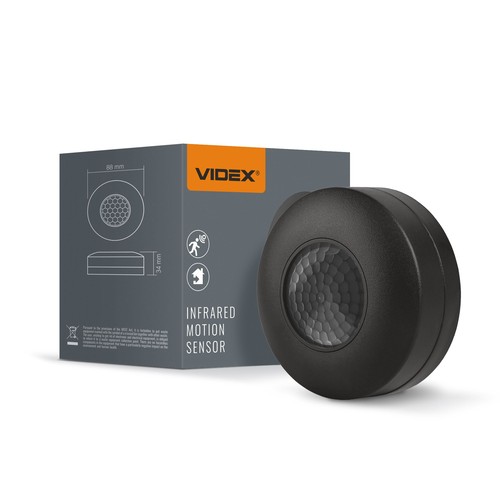 1200W PIR bevegelses- og lyssensor - 230V, Sort